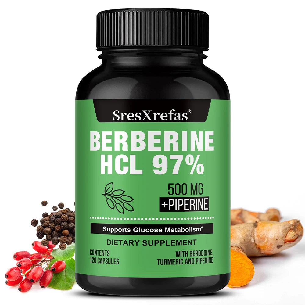 Berberine HCl, Berberine Supplement 500mg Per Serving - Supports Heart Health, Immune System, Healthy GI, Healthy Cholesterol