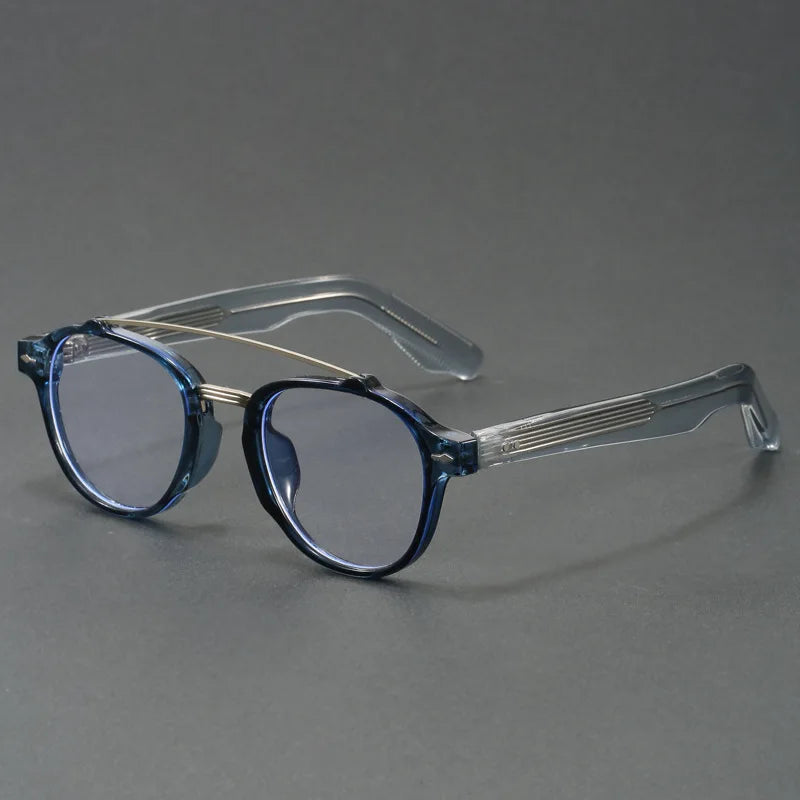 Designer Anti Blue Light Glasses Men's Retro Double Bridge Thickened Frame Fashion Optical Prescription Glasses for Women