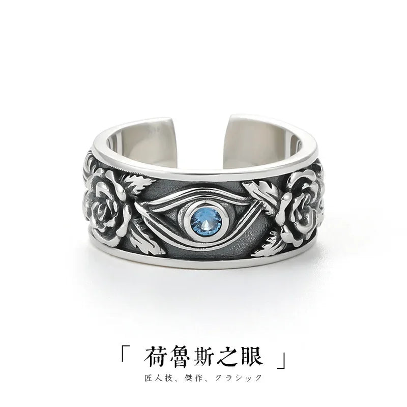 Best Sellers! S925 Thai Silver, Horus Eye Retro Ring