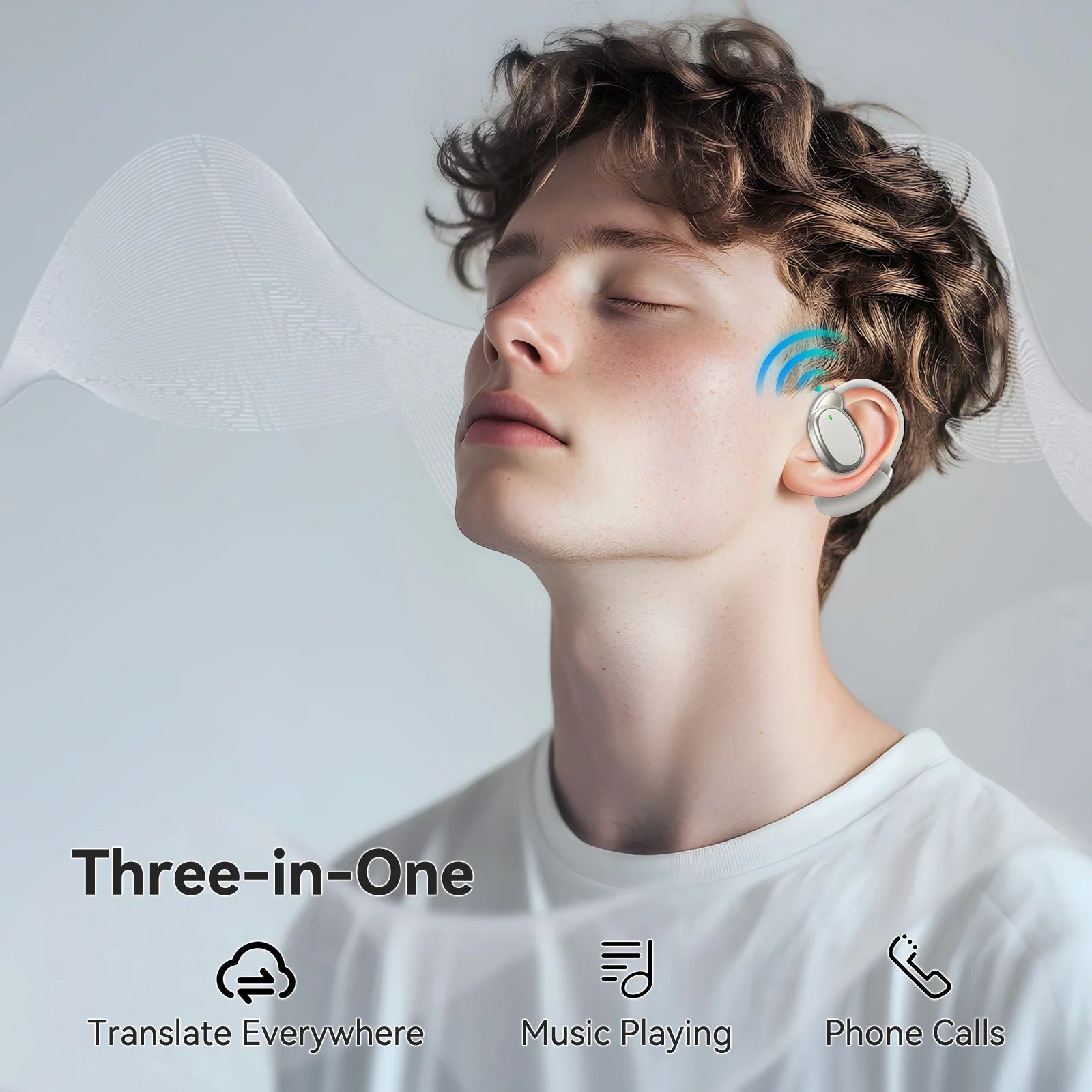 Language Translator Earbuds 150 Languages Two-way Real-time Translation Instant Voice Translator for Travel Learning Business