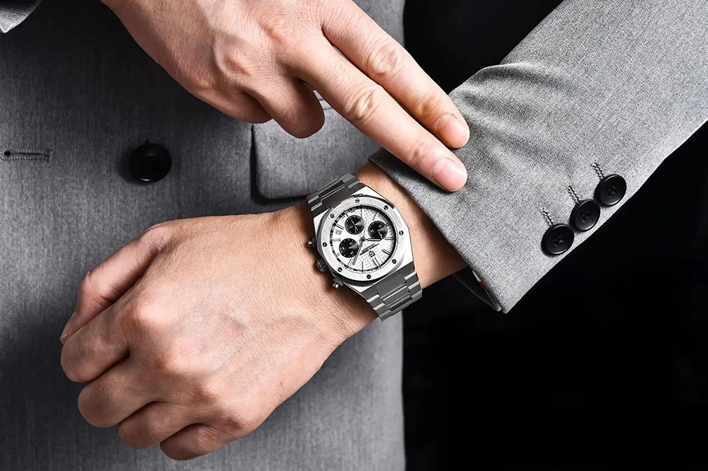 PAGANI DESIGN New VK63 Men'S Quartz Watch 40mm Sapphire Stainless Steel Waterproof 20bar Luminous C3 Sports Chronograph
