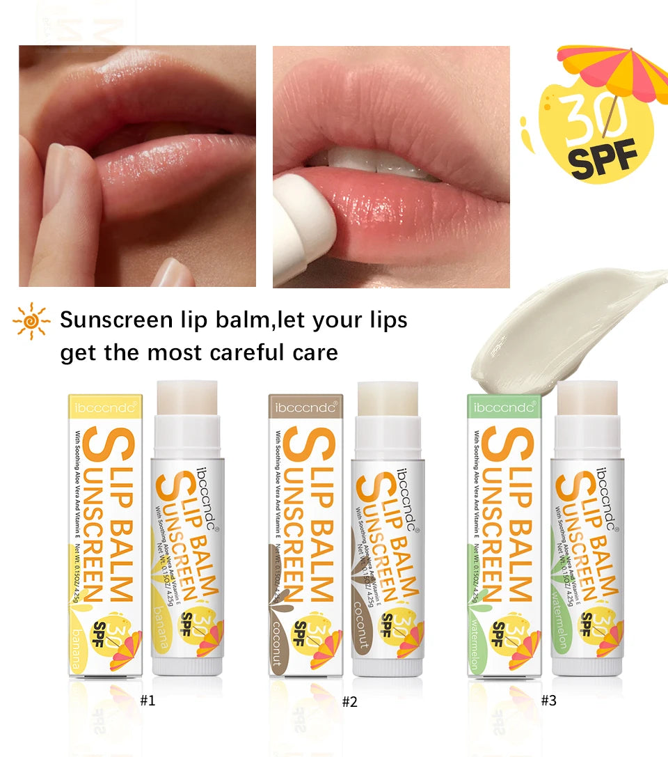 Sunscreen Lip Balm SPF30 UV Protection Moisturizing Hydrating Lip Balm Moisturizes Repairs Chapped Lips Lipstick Lip Care Makeup