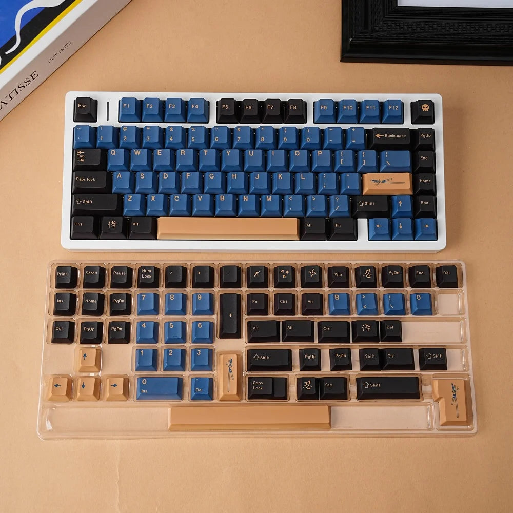 ES Spanish PBT Keycaps MOA Cherry Red Blue Samurai Night Sakura Morandi Dye Sub Keycap For ISO Layout Ansi Mechanical Keyboard