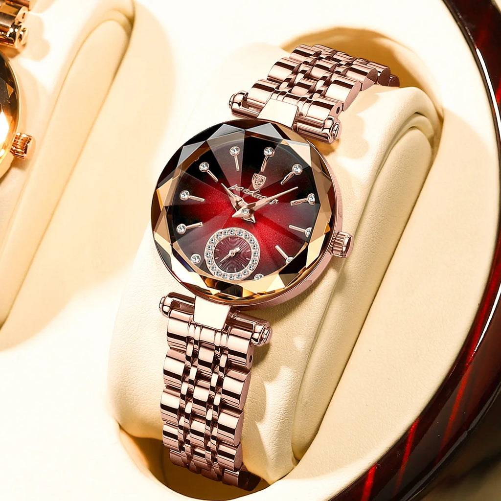 POEDAGAR Luxury Ladies Wristwatch Waterproof Stainless Steel Quartz Elegant Watches For Woman Simple Casual Dress Women's Watch