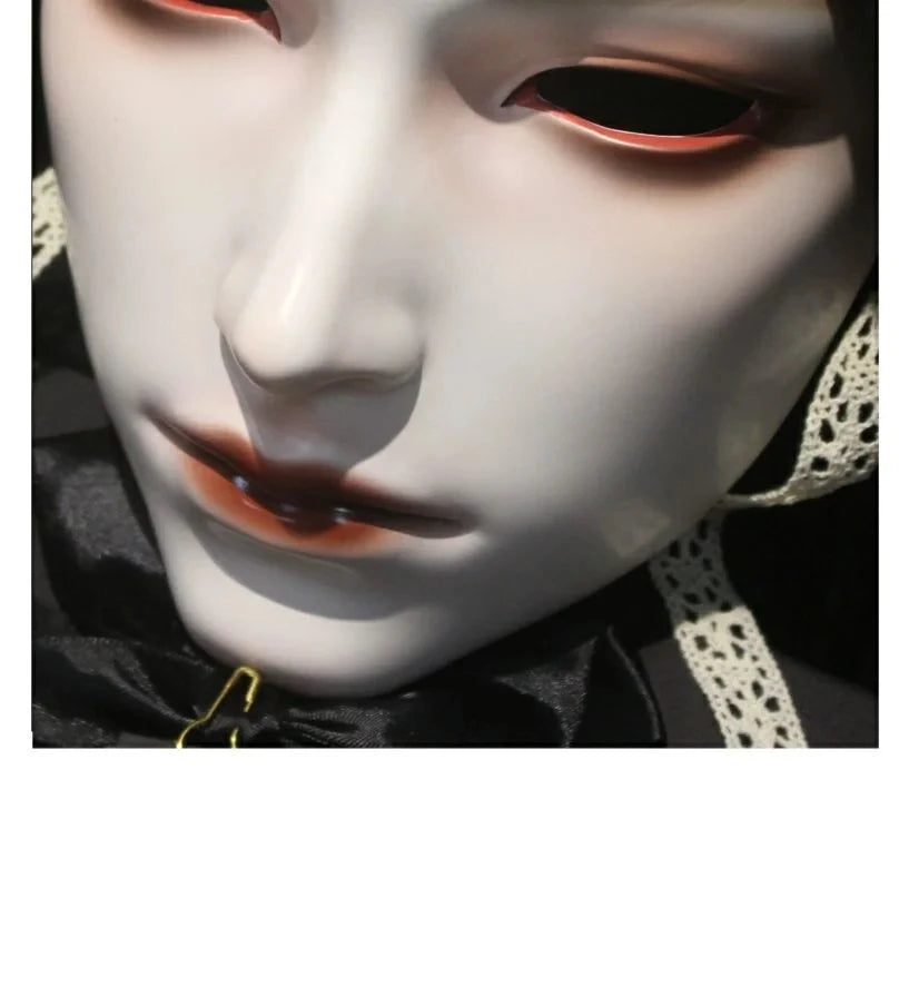 Japanese Style Women Soul Mask Ancient Warrior Wearable Decor Mask Venice Dance Ball Party Dress Up Full Face Mask for Men Gift