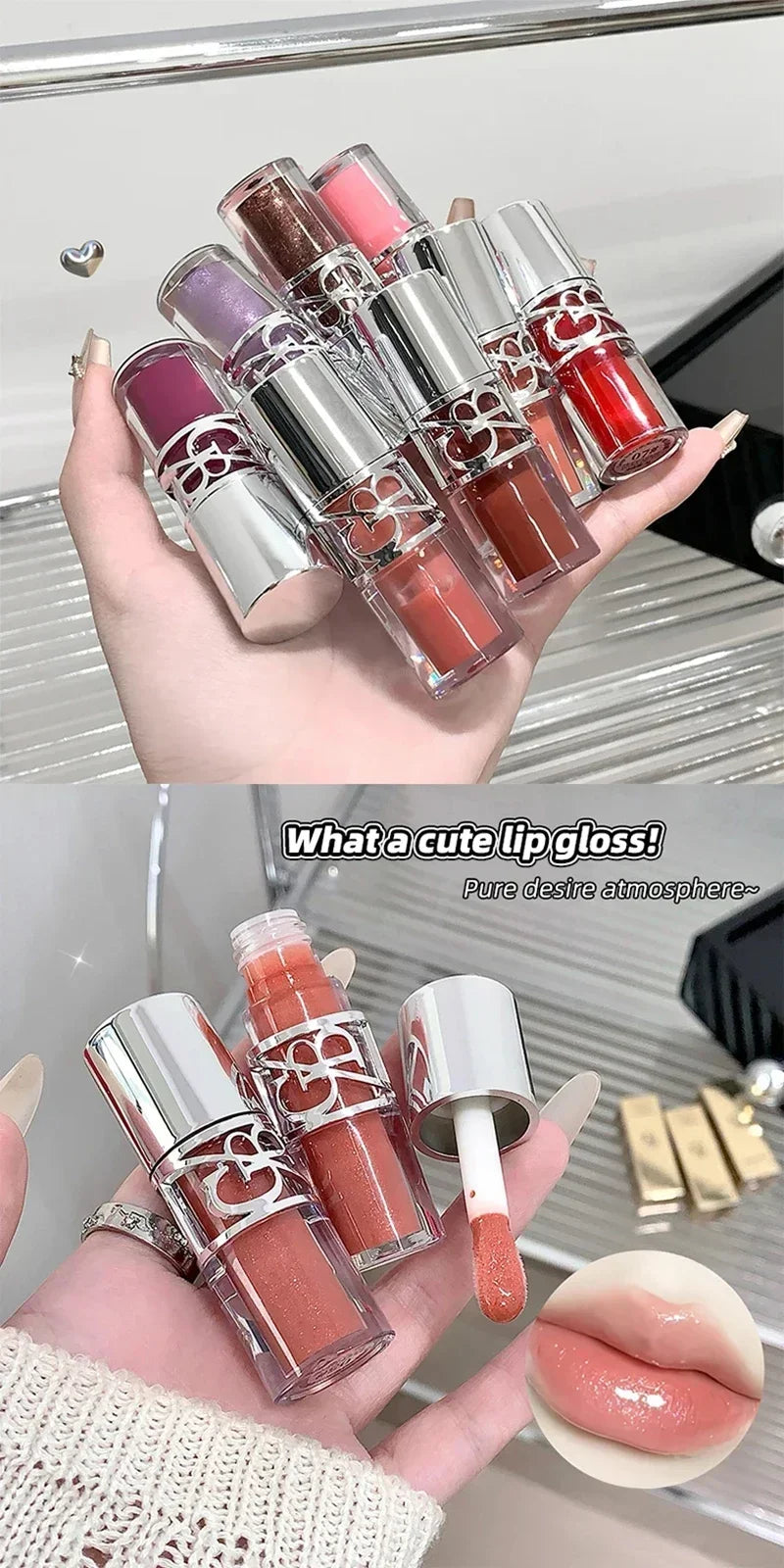 Transparent Moisturizing Lip Gloss Hydrating Drying Lips Mirror Lipstick Makeup Crystal Lip Oil Mirror Lip Glaze Tinted Plumper