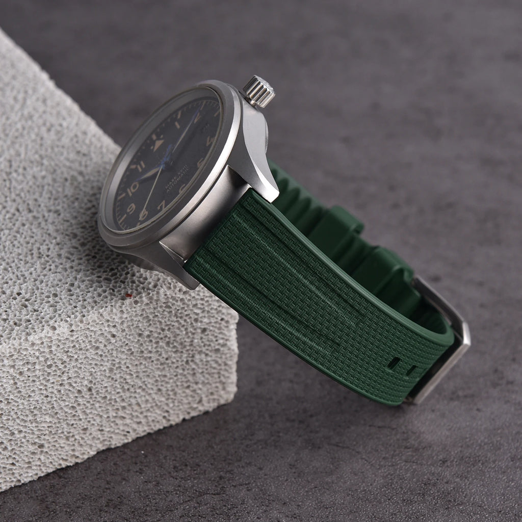 FKM Rubber Watch Strap 20mm 22mm Quick Release Waterproof Diving Watch Band Fluororubber For Traditional Dive Watch Accessories