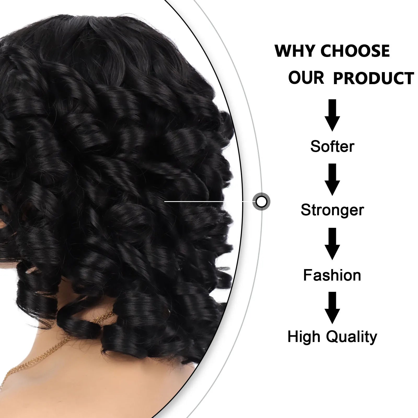 Tereshar Synthetic Short Afro Curly Wig with Bangs Big Bouncy Fluffy Short Kinky Curly Wig for Women Girls