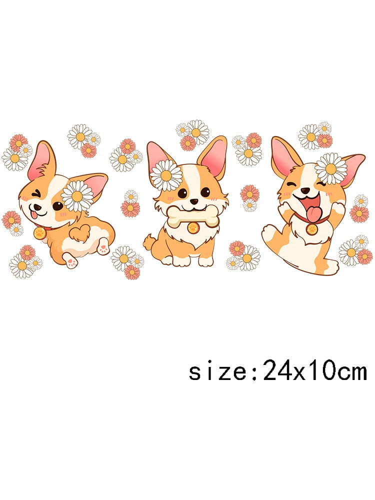 1PCS Cartoon Cute Dog Design UV Transfer Sticker For 16oz Cup Wrap Custom Label DIY Logo Self Adhesive Dog Uv Dtf Stickers