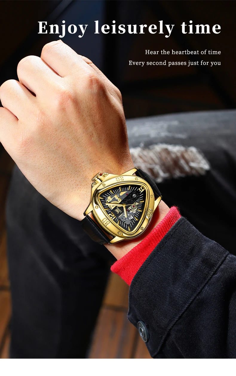OPK 8168 Fashion Original Quartz Watch For Men Luxury Waterproof Luminous Leather Hand Clock Top Brand Business Man Watches 2024