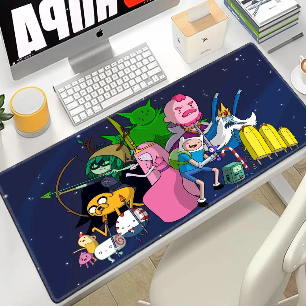 Desk Mat Adventure Time Mouse Pad Large Gamer Cabinet Pc Cabinets 80x30 Extended Cute Keyboard Mousepad Games Gaming Accessories