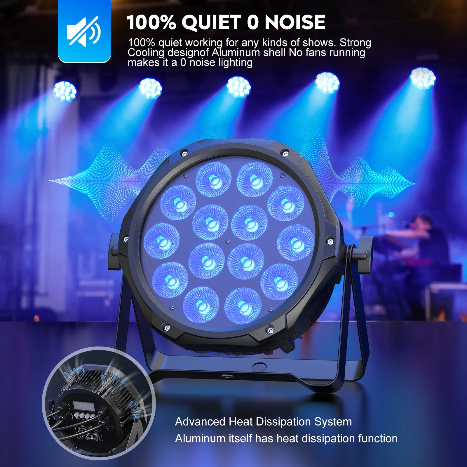 U'King 4PCS Waterproof LED Par Light 14x10W LED RGBW DJ Party Light IP65 DMX512 Effect Stage Lighting for Disco Bar Nightclub