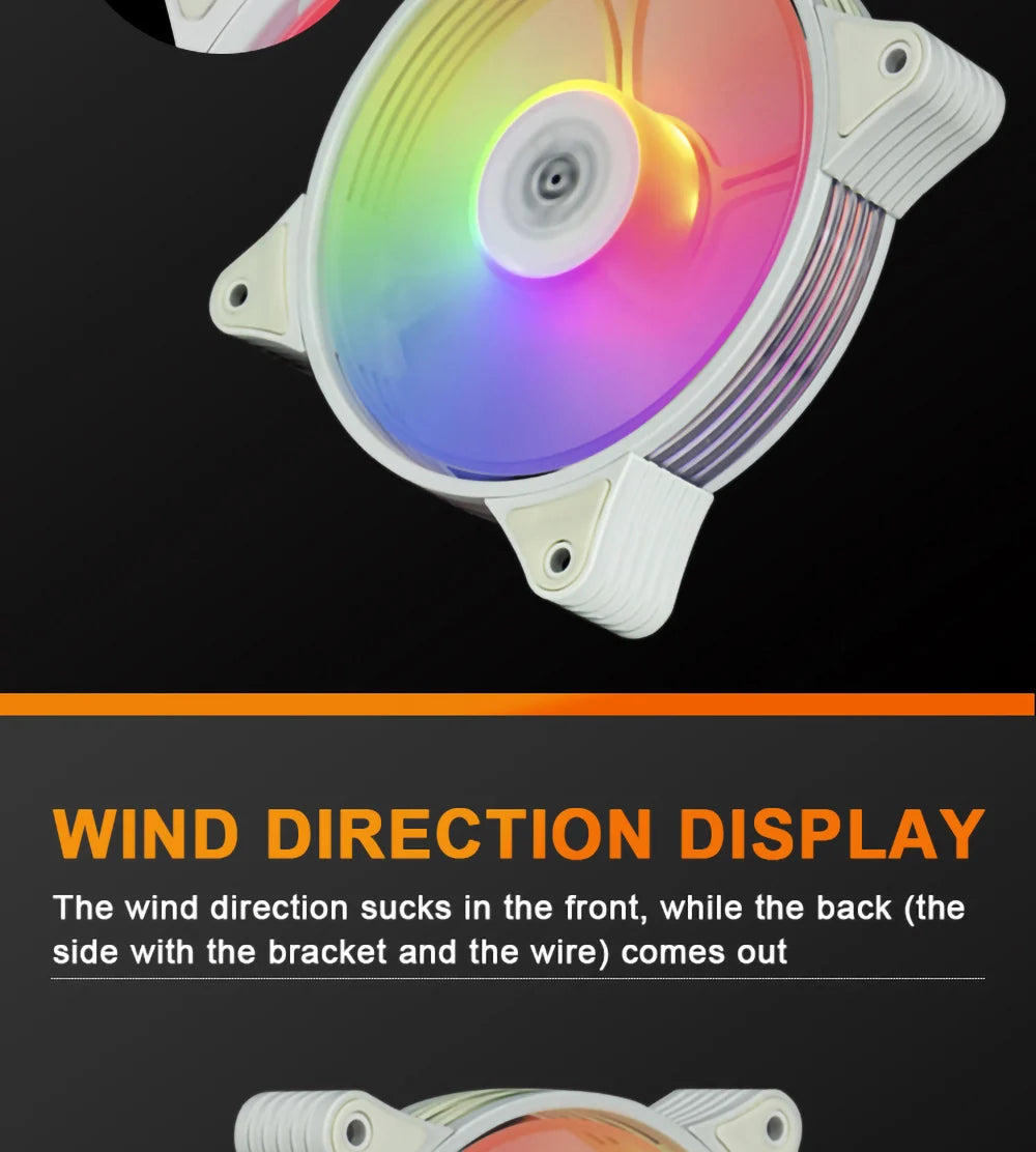 Aigo AR12 white 120mm RGB FAN ventilador PC gamer Computer Case kit Fan Cooling Cooler 12cm Adjust Speed 12V ARGB Fans ventoinha