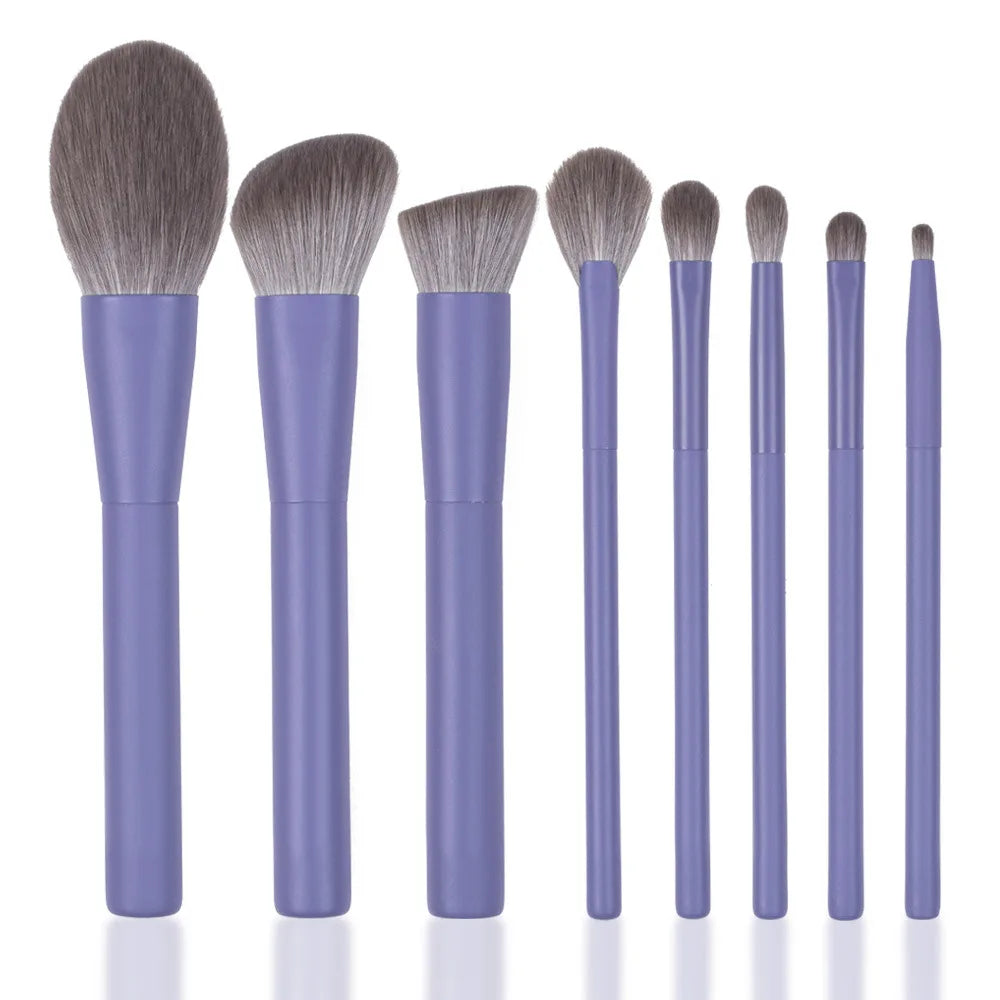 Purple Pink Makeup Brushes Set Synthetic Hair Vegan Brush 8 Pcs Beauty Tool For Foundation Eye Shadows Blending Powder Cosmetic