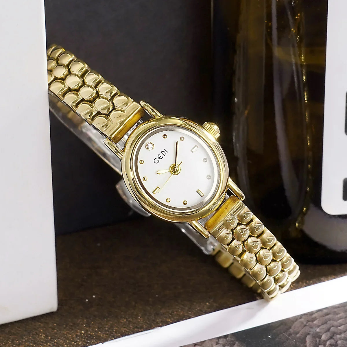 Women Watch for Girls Small Wrist Quartz Reloj Muje Sliver Grey Gold Oval Orologio Ladies Wristwatch Stainless Steel Band Clock