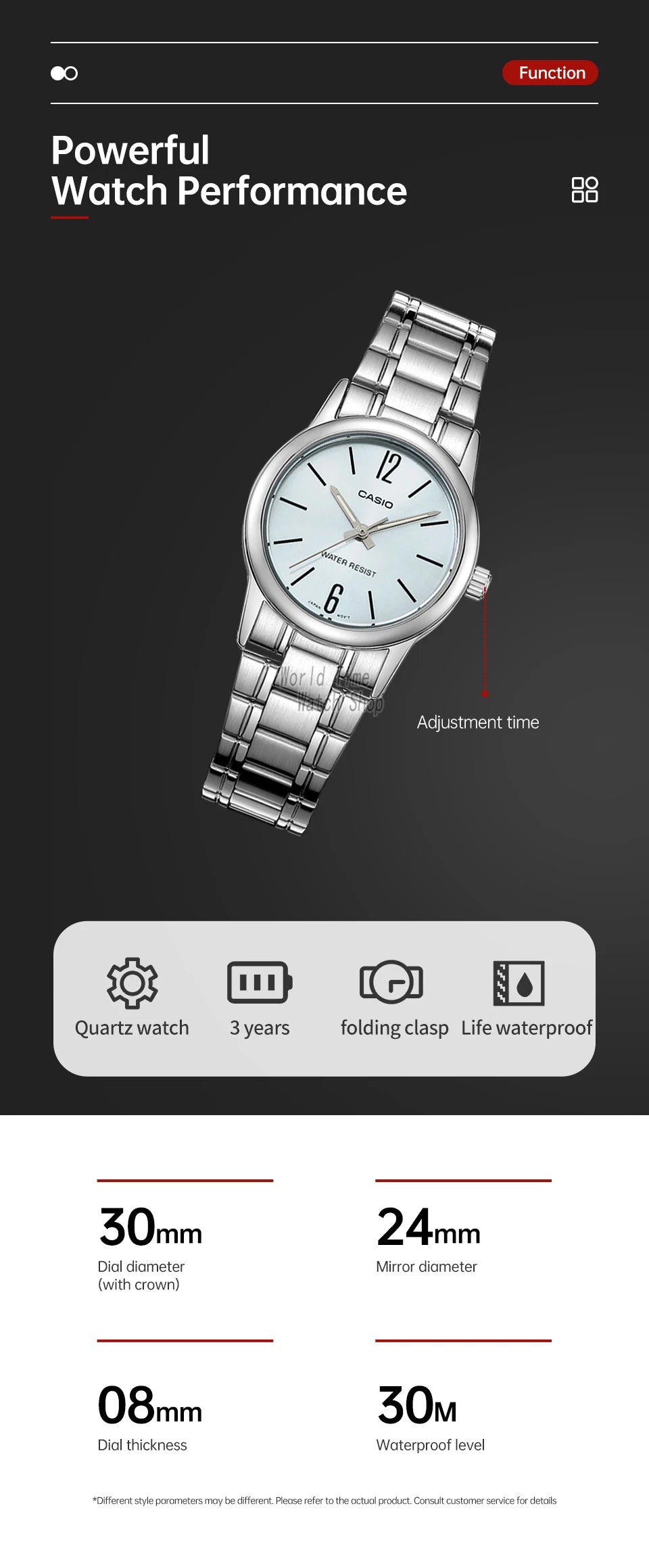 Casio women watche top brand luxury Waterproof Quartz watch ladies Gifts  reloj mujer relogio LTP-V005D-2B