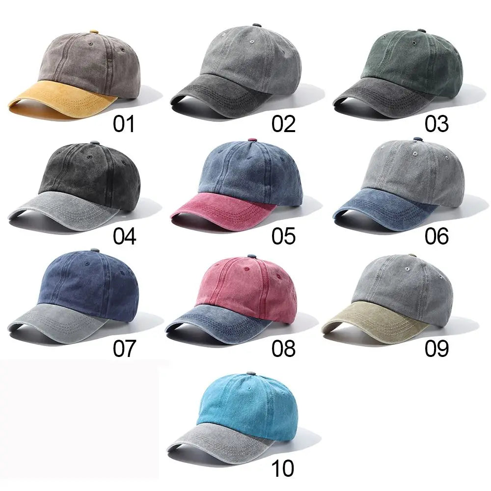 Fashion WASHED DENIM Baseball Cap Men Women Distressed Faded Caps Sunscreen Hats Adjustable Baseball Hats Outdoor Sports Hats