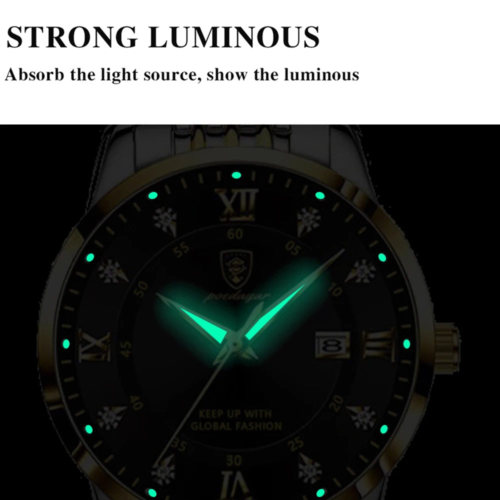 POEDAGAR Top Luxury Fashion Women Watches Waterproof Luminous Date Ladies Quartz Watch Stainless Steel Simple Casual Woman Watch