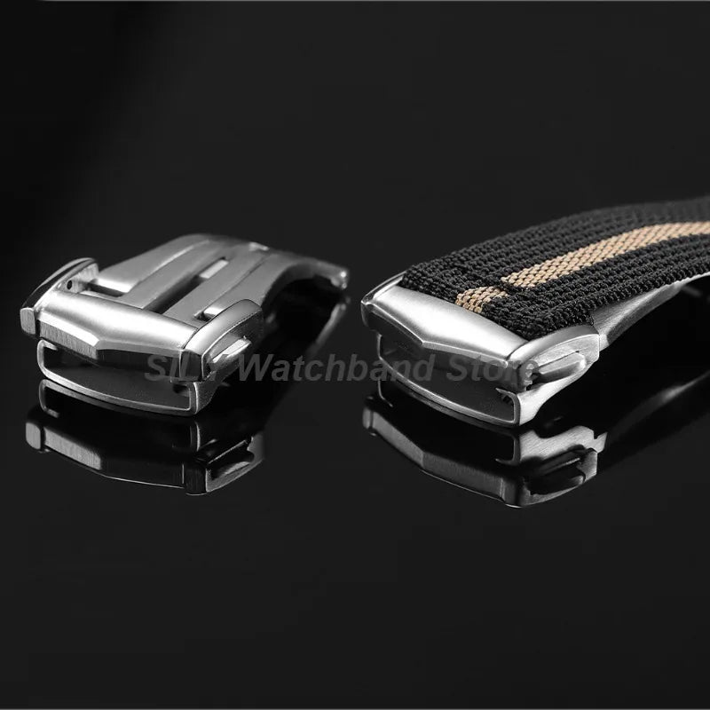 Silver Brushed Watch Buckle 18/20mm Stainless Steel Butterfly Deployment Watch Button Metal Folding Clasp Watch Button Accessory