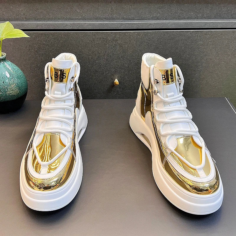 CuddlyIIPanda Men Fashion Casual Air Cushion Shoes Spring Summer Autumn High Top Luxury Designer Youth Trending Leisure Sneakers