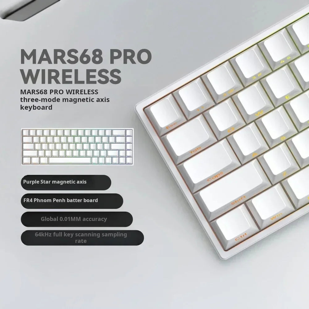 IROK Mars68 PRO Gaming Magnetic Switch E-sport Wireless Mechanical Keyboard RGB Long Battery Custom Hot Swap Gaming Accessories