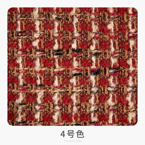 Retro Style High-grade Tweed Coat Fabric By Meters for Clothes Skirts Sewing Striped Pattern Wool Polyester Designer Cloth Drape