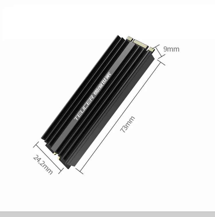 TEUCER M2-LD02 M.2 Cooling Heatsink SSD Heat Dissipation Kit NVME For 2280  Hard Disk Desktop Computer