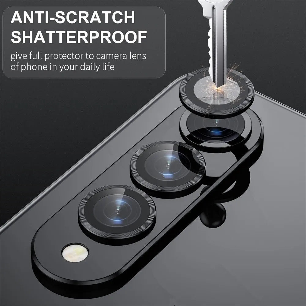 For Samsung Galaxy Z Fold 6 5 4 5G Metal Camera Lens Ring Cover On Sumsung Z Fold 5 Zfold 4 Lens Tempered Glass Protective Film