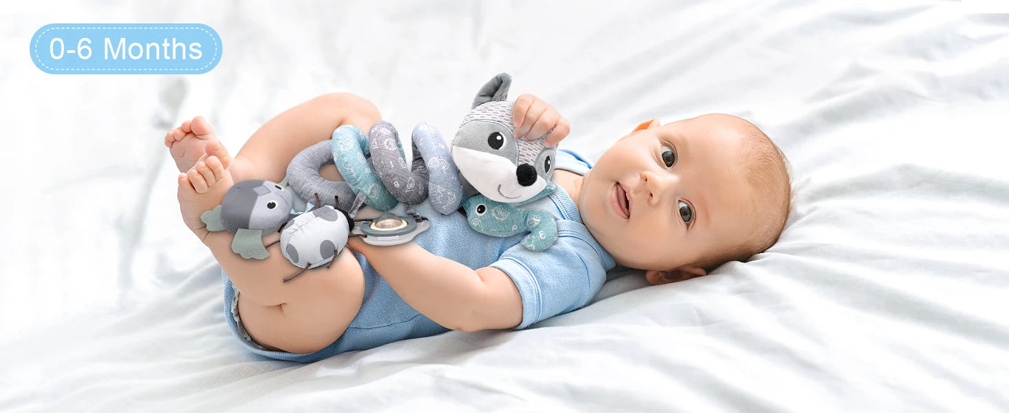 Car Seat Toys for Babies 0-6 Months Boys Girls Newborn Toys Stroller Toy Carseat Toys Hanging Toys Music Rattle Baby Toys