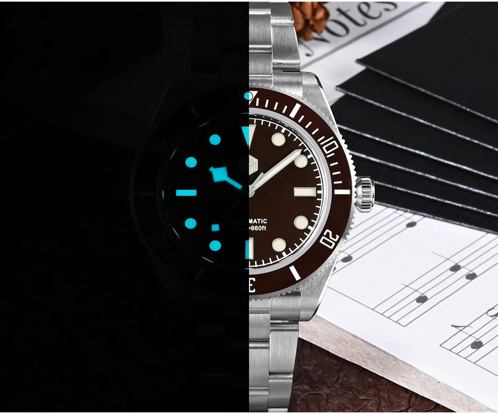San Martin 40mm Vintage Diver Luxury Men Wristwatch Brand Classic BB58 PT5000 Automatic Mechanical Watches Sapphire 20Bar SN0008
