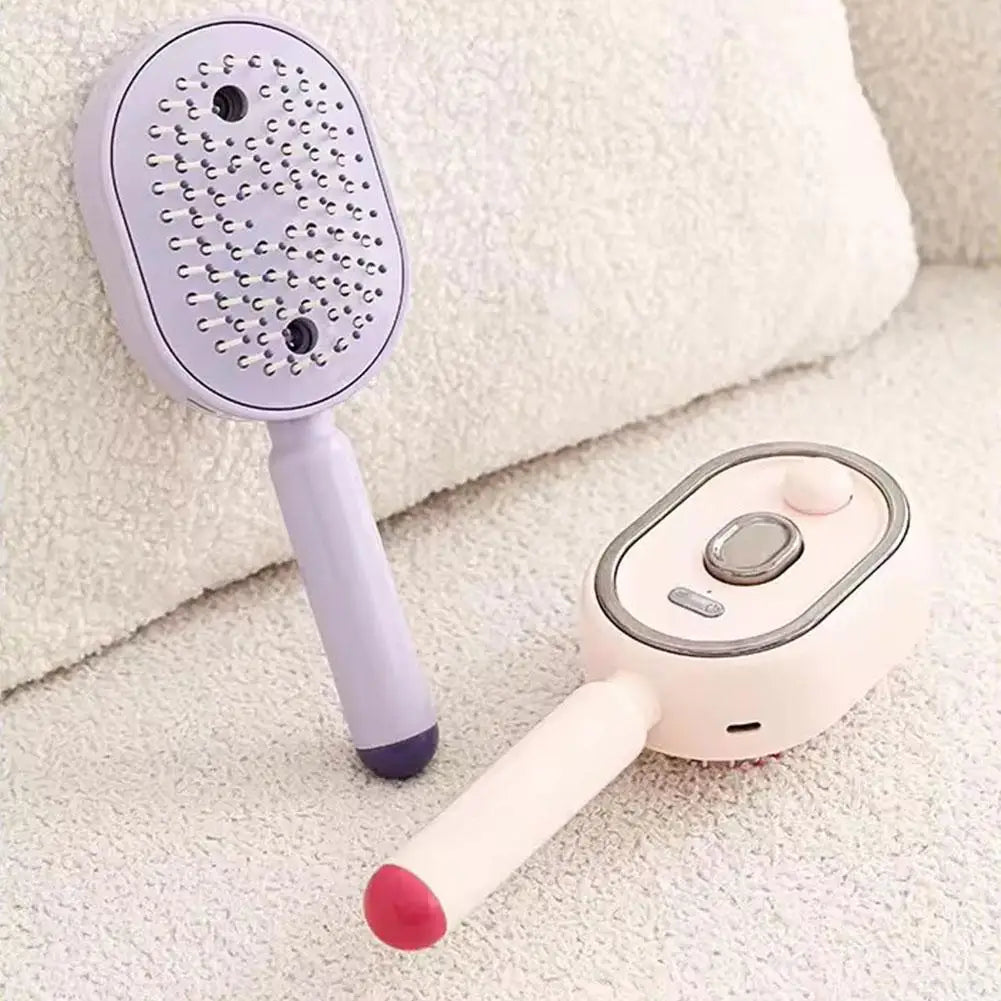 Electric Spray Hair Brush Hair SPA Nourishes Hair Essential Oil Spray Reduce Frizz Anti-Static Retractable Steam Massage Comb
