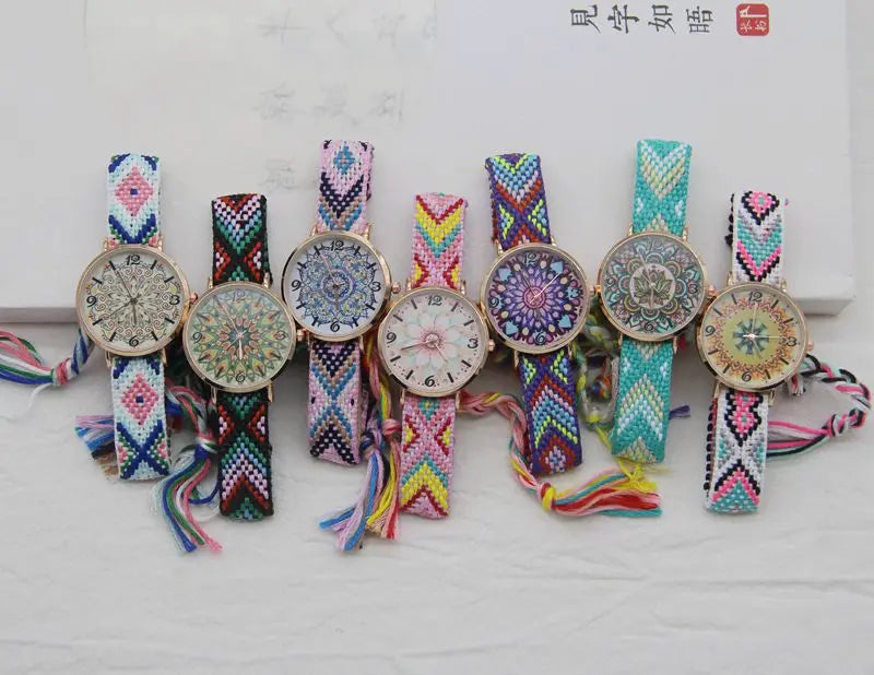 2025 New Ladies Knitted Style Watch Ladies Exquisite Disc Watches Bohemian Style Watch Birthday Gift  Reloj Mujer