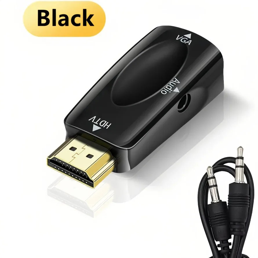 HDMI-compatible to VGA Converter 1080P HDMI-compatible To VGA + 3.5mm Jack Audio Output Adapter For PC Laptop Projector Monitor
