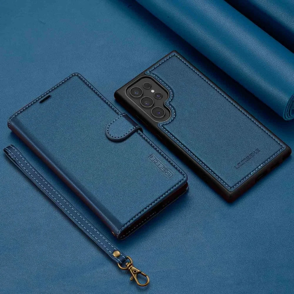Detachable Wallet Case For Samsung Galaxy S25 Ultra S24 FE S23 + Plus Card Holder Kickstand Shockproof Wrist Strap Flip Cover