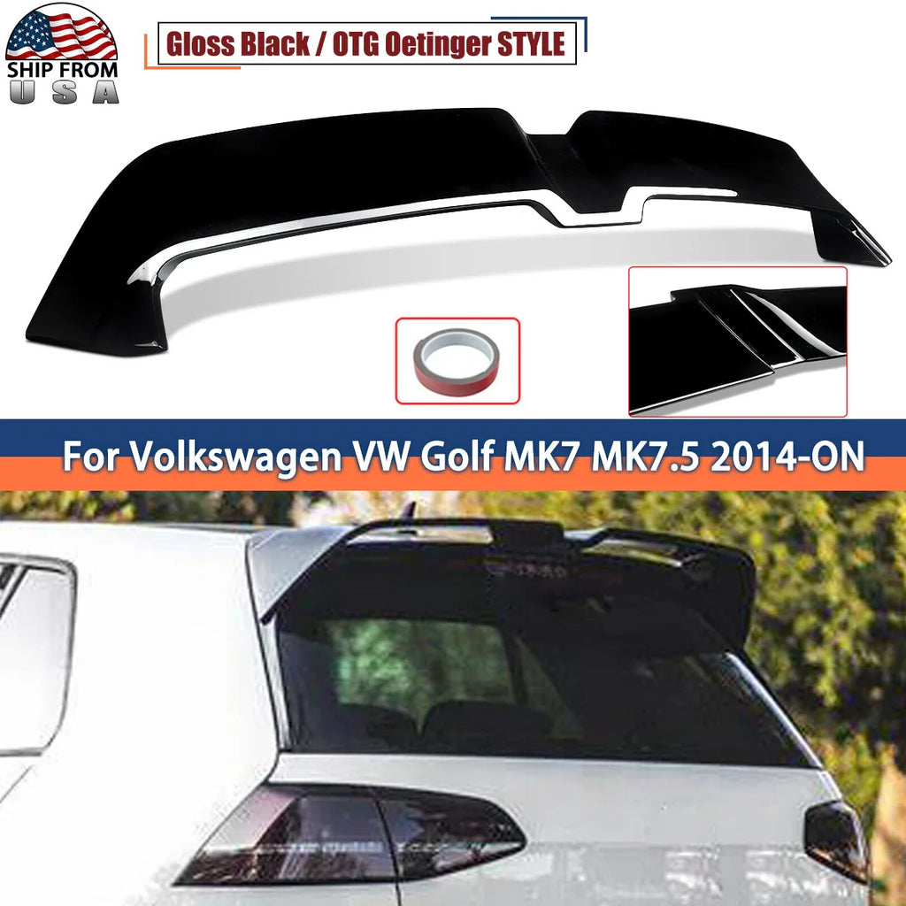 Replace For Volkswagen VW Golf MK7 MK7.5 Oettinger Style Rear Roof Spoiler Hood Gloss Black ABS Plastic Rear Wing Lip Trim Stick