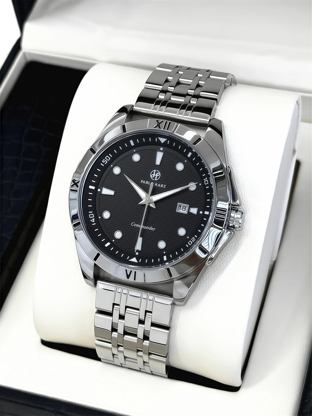 PABLO RAEZ Luxury Watch Business 50 ATM Waterproof Male Clock Luminous Date Stainless Steel Square Quartz Men Watches