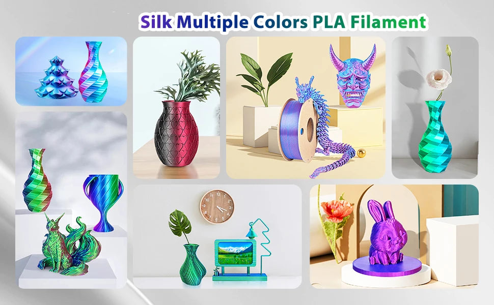 250g Silk PLA Filament 2 Color in 1 3D Printing Filament PLA 1.75mm PLA Silk 3D Printer Filament Fit Most FDM Printers