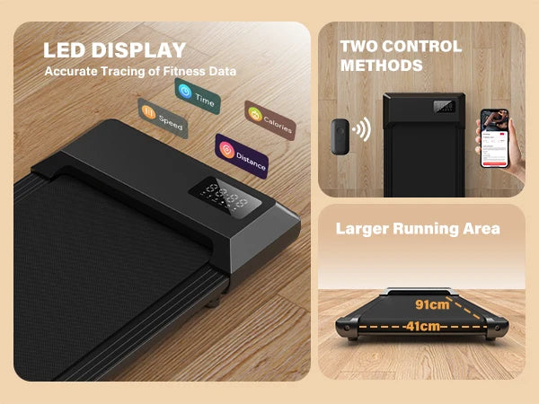 300lbs Treadmill for Home 2.5HP Treadmills Walking Pad LCD Digital Data Display 2in1 Walking Running Fitness Exercise Machine
