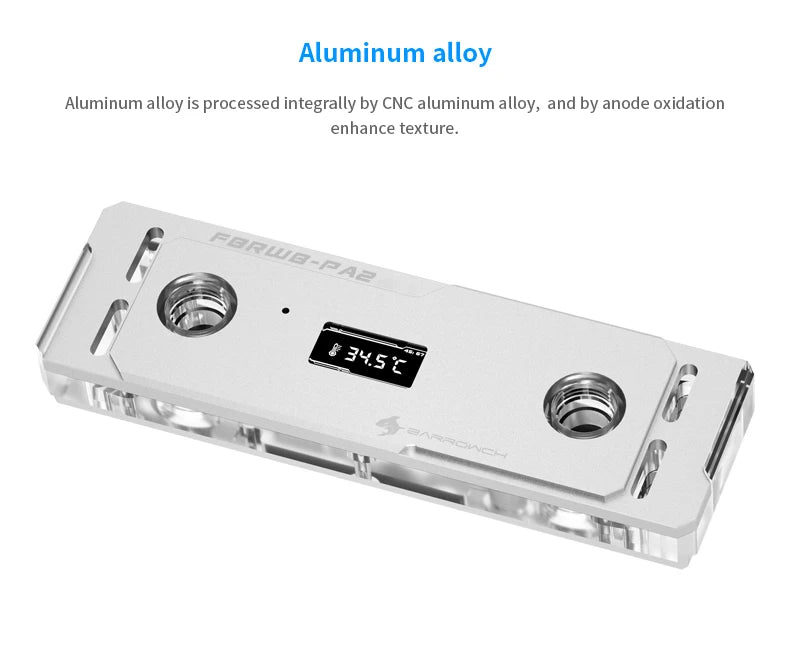 Barrowch DDR5/DDR4 Water cooler memory block memory water cooling block With TFT Digital Display 5v ARGB 3pin Lighting