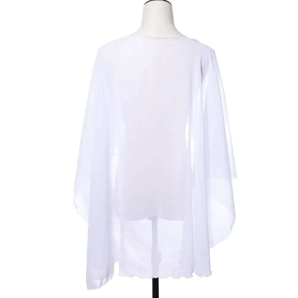 New Fashion Soft Wedding Capes Long Solid Color Chiffon Shrug Sunscreen Wraps Womens Ladies