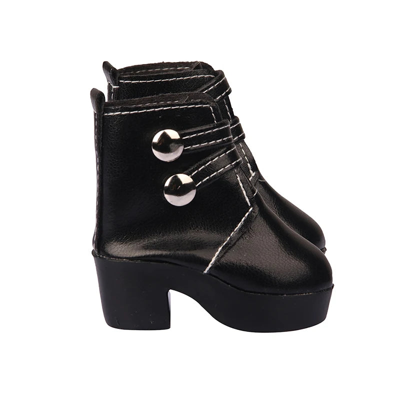 Toy Accessories 7cm Doll Shoes toys Fashion Double Breasted Leather Boots Rubber Girl Doll Shoes Accessory for Kids