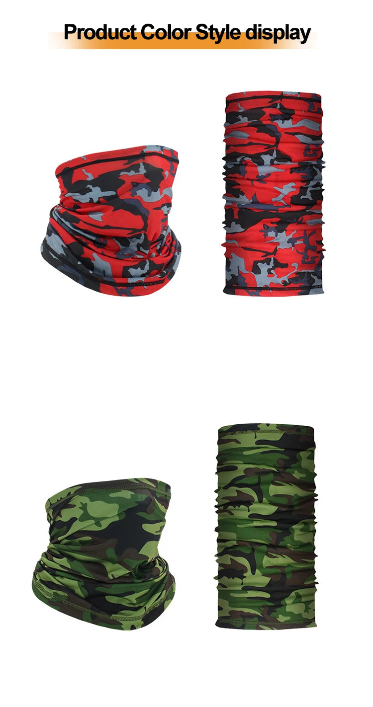 2PCS UV Protection Face Mask Seamless Bandana Mask Man Women Face Scarf Neck Outdoor Fishing Hiking Cycling Antidust Breathable