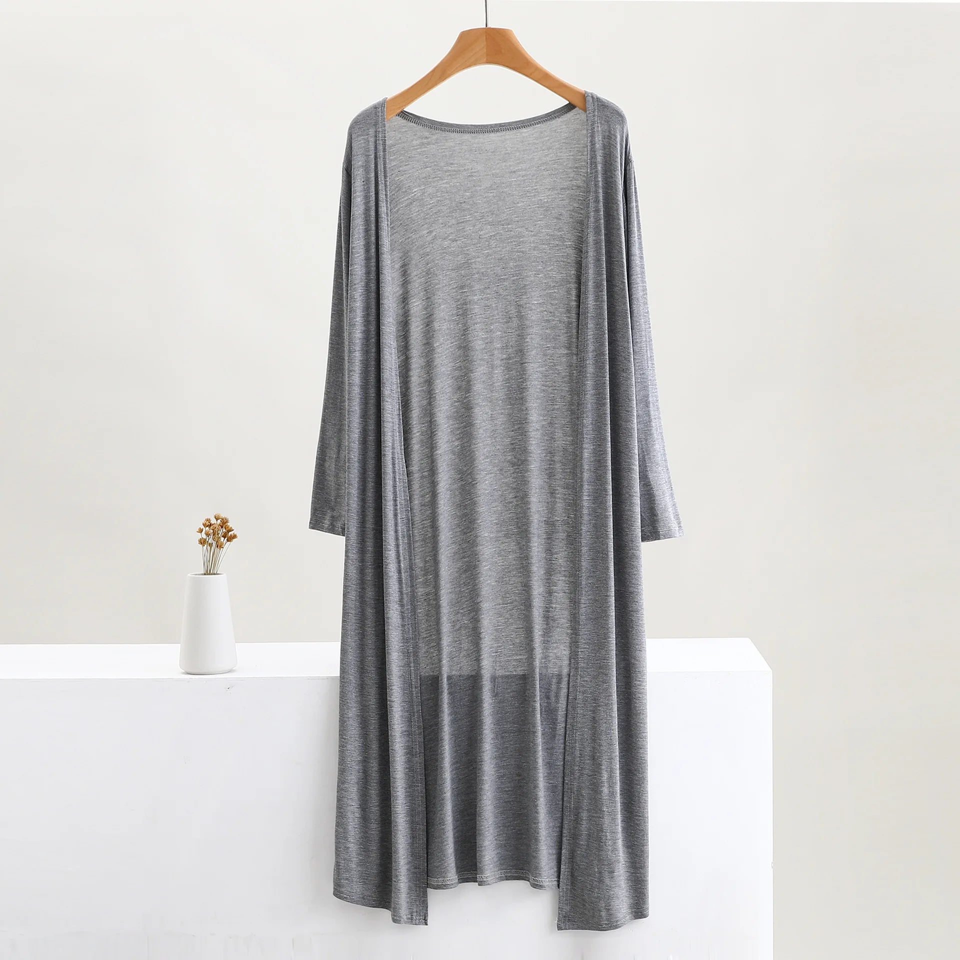 Women's Clothing Autumn Summer Cardigan Extended Modal Shawl Sunscreen Coat Air Conditioning Shirt Long Sleeve Thin Coat Sweater