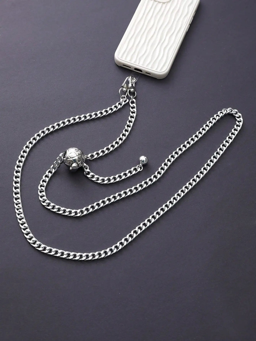 Gold Silver Iron Chain Aluminum chain Adjustable Length Diagonal Span Mobile Phone Pendant