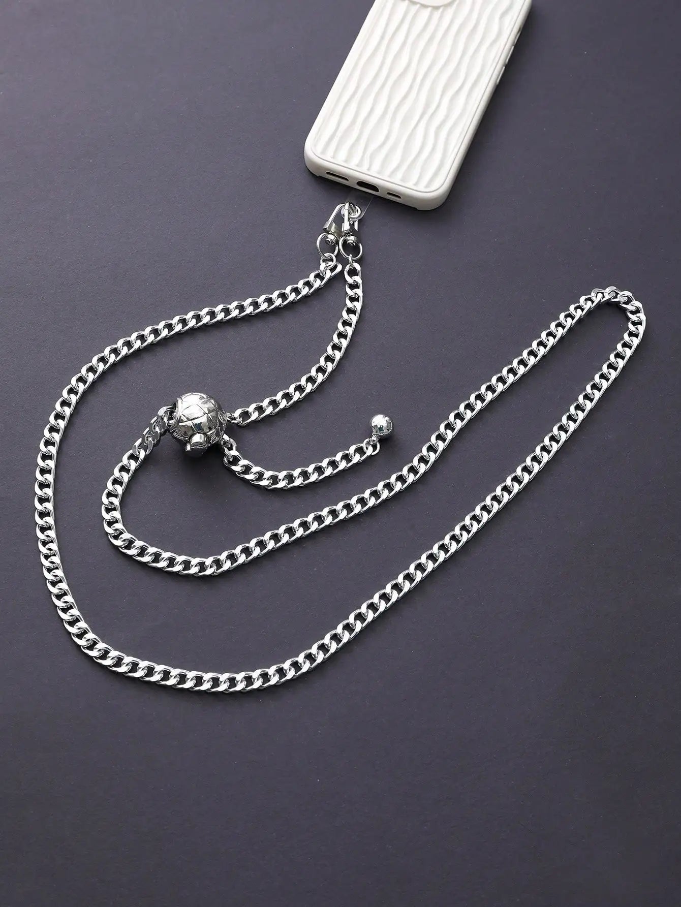 Gold Silver Iron Chain Aluminum chain Adjustable Length Diagonal Span Mobile Phone Pendant
