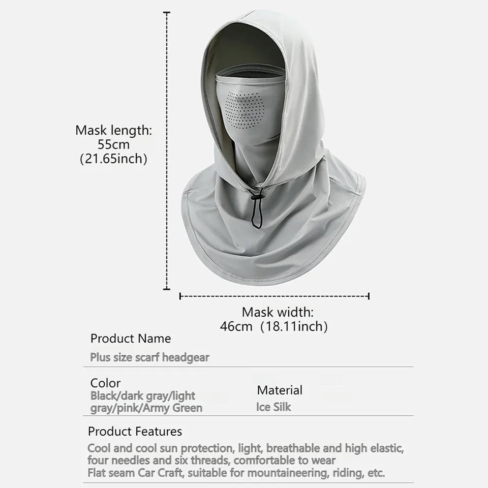 Full Face Mask Sun Protection Windproof Hat Motorcycle Riding Sports Cap Neck Protect Outdoor Sunscreen Breathable Fishing Mask