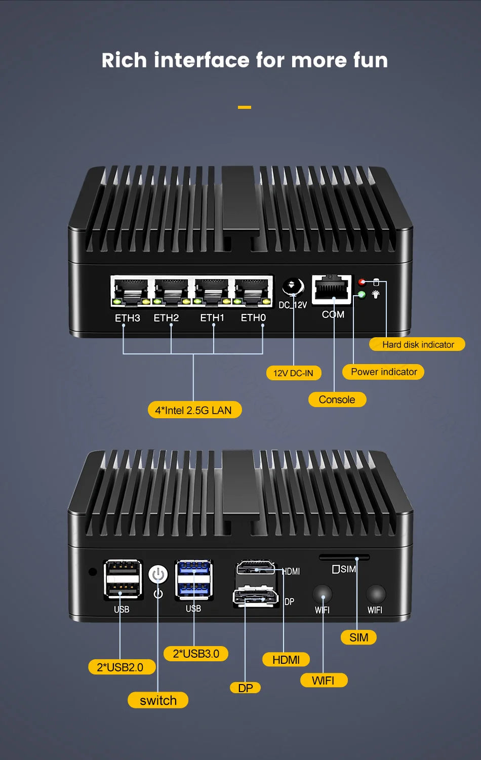 Topton pfSense Firewall Soft Router J6412 N150 N100 4x i226-V 2.5G LAN NVMe Barebone Fanless Mini PC HDMI2.0 DP AES-NI OPNsense