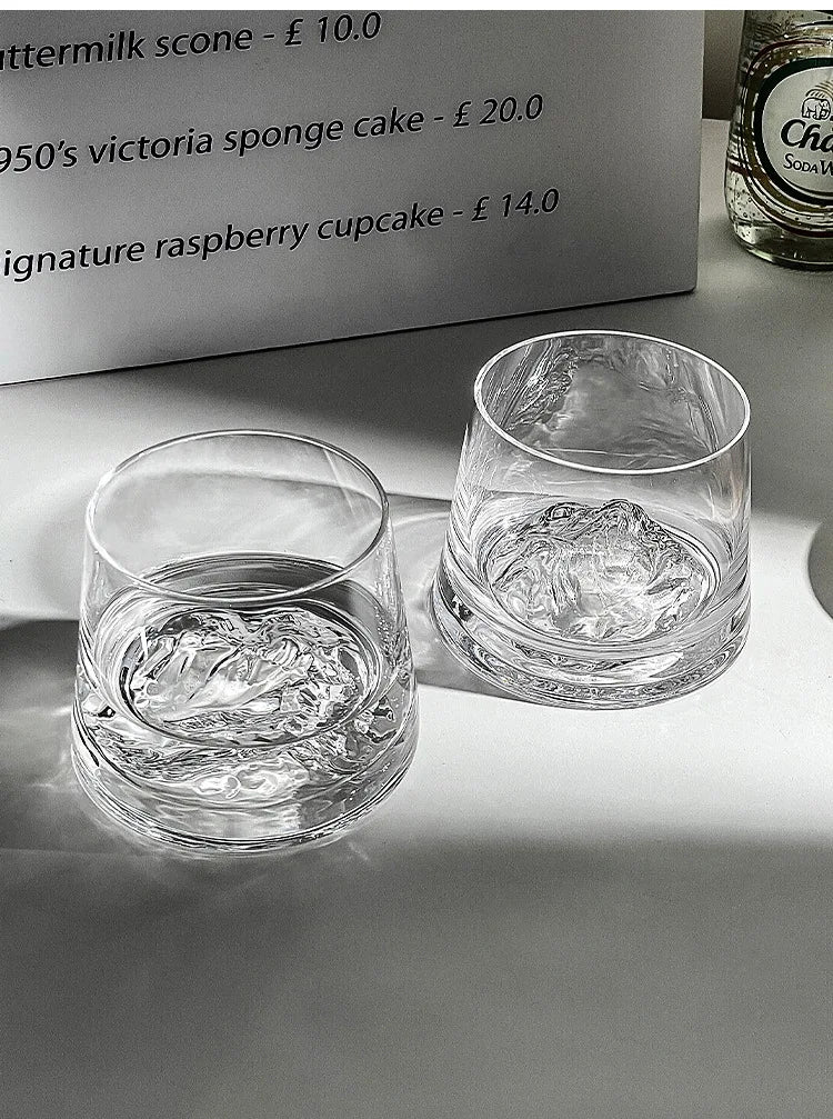 Crystal Glass Whiskey Cup, Japanese Liquor Glass, Clear Iceberg Glass, Suitable for Vodka, Liqueur, Tequila, Shochu, Cocktail