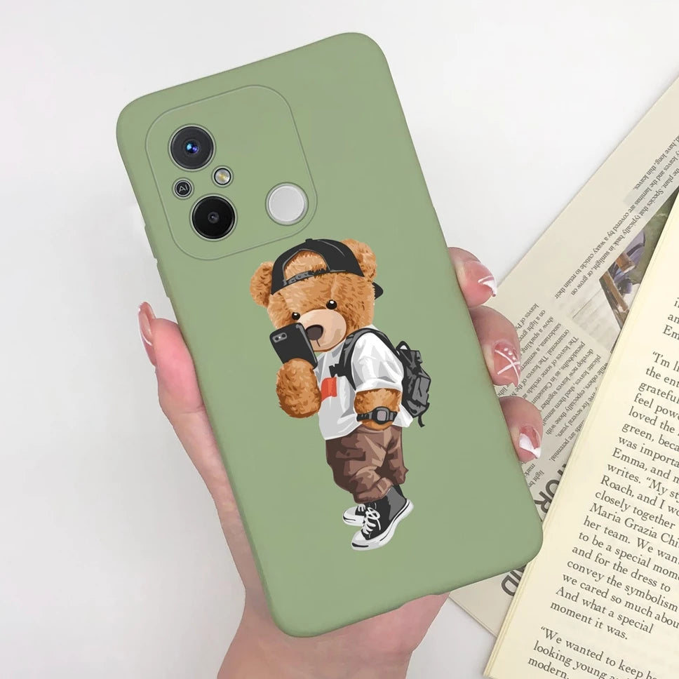 Phone Case For Redmi 12C 11A 4G Cartoon Dinosaur Soft Silicon TPU Matte Back Cover Coque For Redmi 12 C 11 A 4G Funda Capa Shell