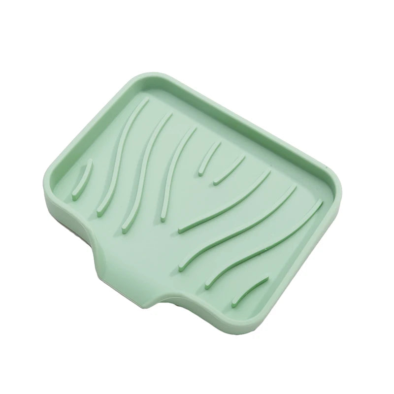 1-Pack Silicone Drain Soap Box Kitchen Bathroom Anti-slip Sink Tray Creative Washing Table Soap Tray Free Punch Drain Rack